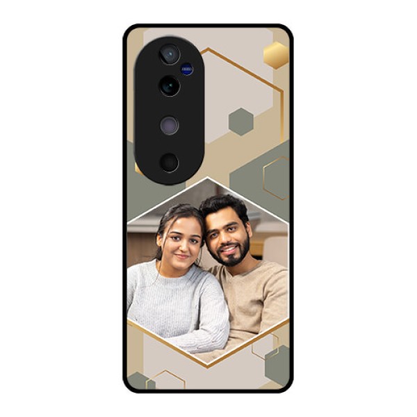 Vivo V40 5G Custom Glass Phone CaseStylish Hexagon Pattern Design Vivo V40 5G Custom Glass Phone CaseStylish Hexagon Pattern Design