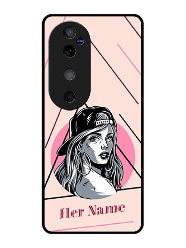 Custom Vivo V40 5G Custom Glass Phone CaseRockstar Girl Design