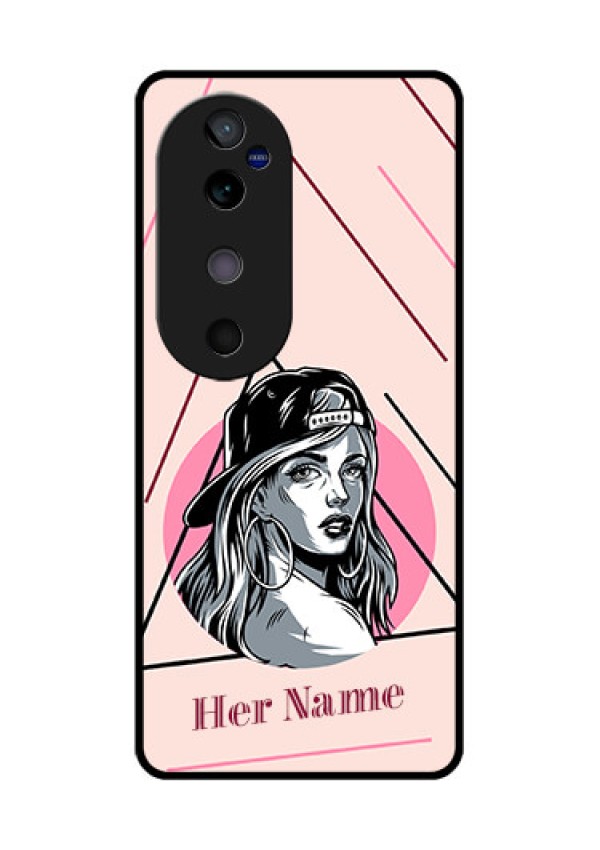 Vivo V40 5G Custom Glass Phone CaseRockstar Girl Design