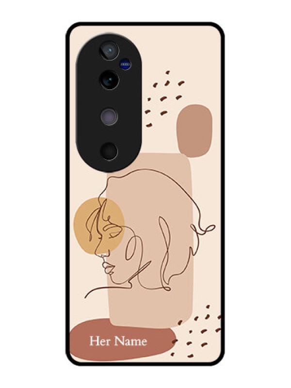 Custom Vivo V40 5G Custom Glass Phone CaseCalm Woman Line Art Design