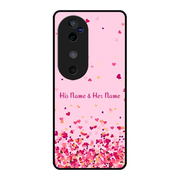 Vivo V40 5G Custom Glass Phone CaseFloating Hearts Design