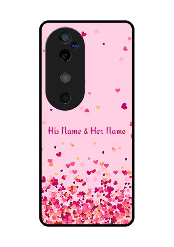 Vivo V40 5G Custom Glass Phone CaseFloating Hearts Design