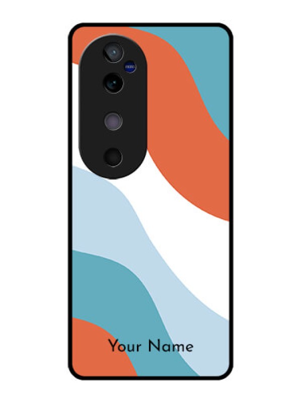 Custom Vivo V40 5G Custom Glass Phone CaseColoured Waves Design