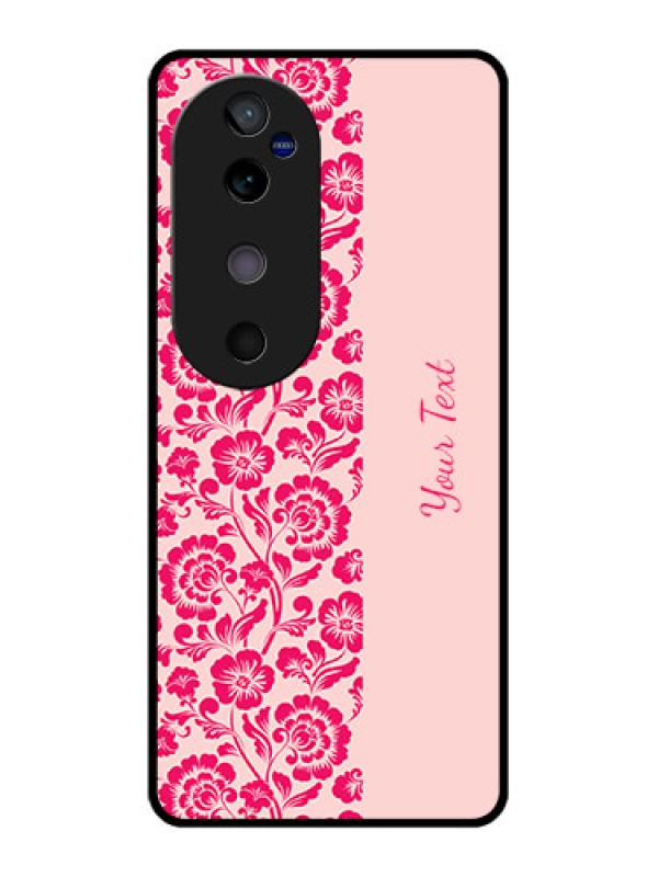 Custom Vivo V40 5G Custom Glass Phone CaseAttractive Floral Pattern Design
