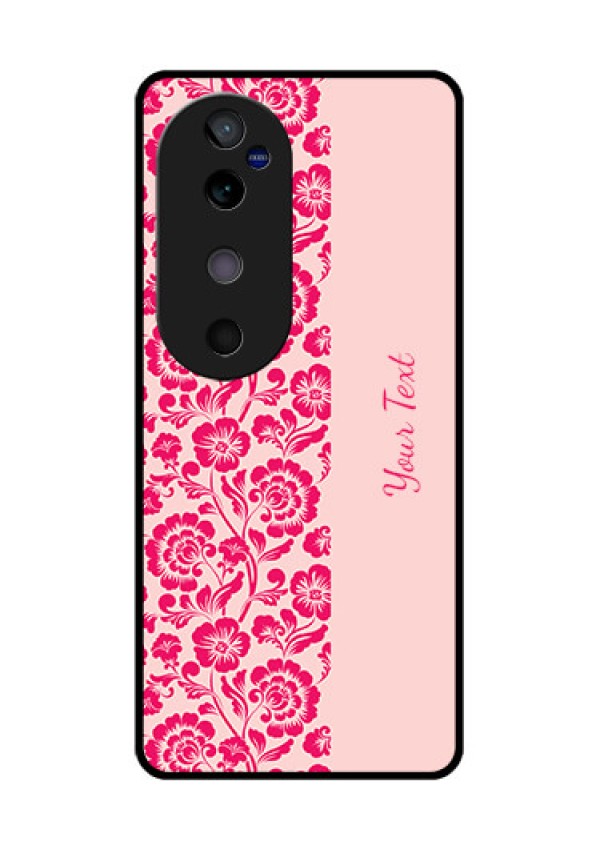 Vivo V40 5G Custom Glass Phone CaseAttractive Floral Pattern Design