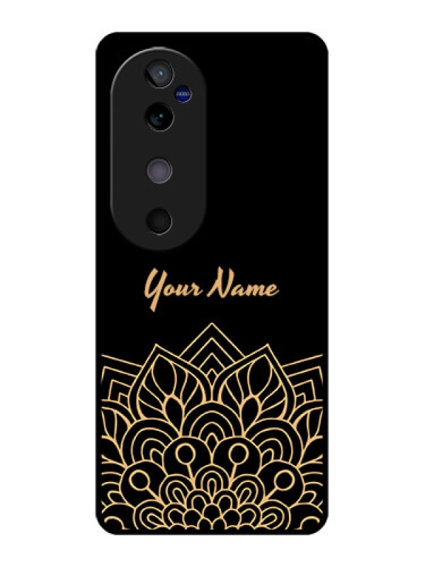 Custom Vivo V40 5G Custom Glass Phone CaseGolden Mandala Design
