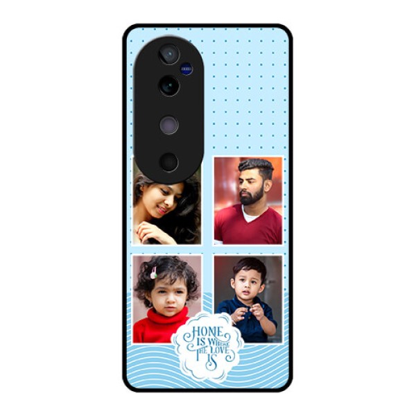 Vivo V40 5G Custom Glass Phone CaseCute Love Quote With 4 Pic Upload Design Vivo V40 5G Custom Glass Phone CaseCute Love Quote With 4 Pic Upload Design