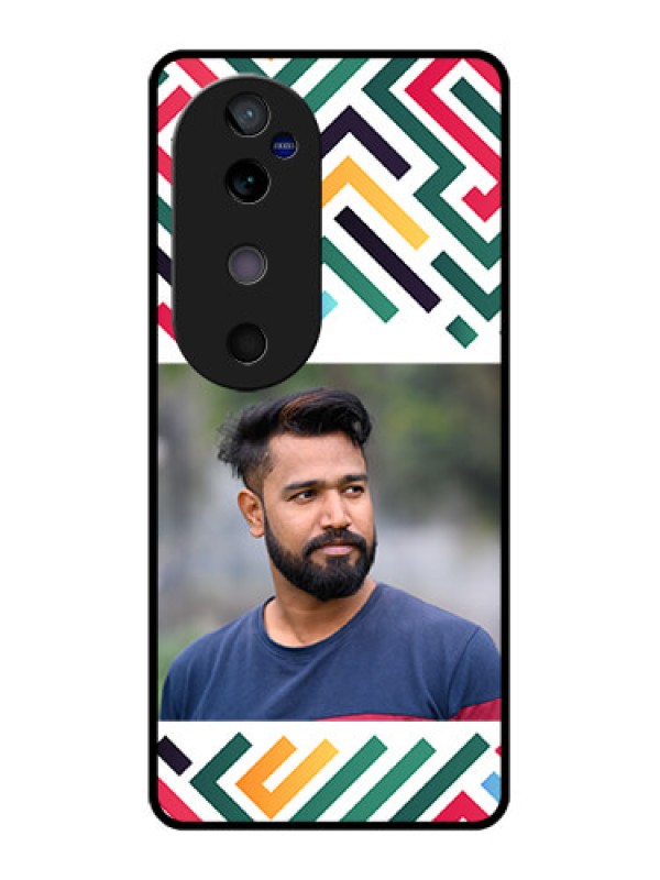 Custom Vivo V40 5G Custom Glass Phone CaseColorful Maze Pattern Design