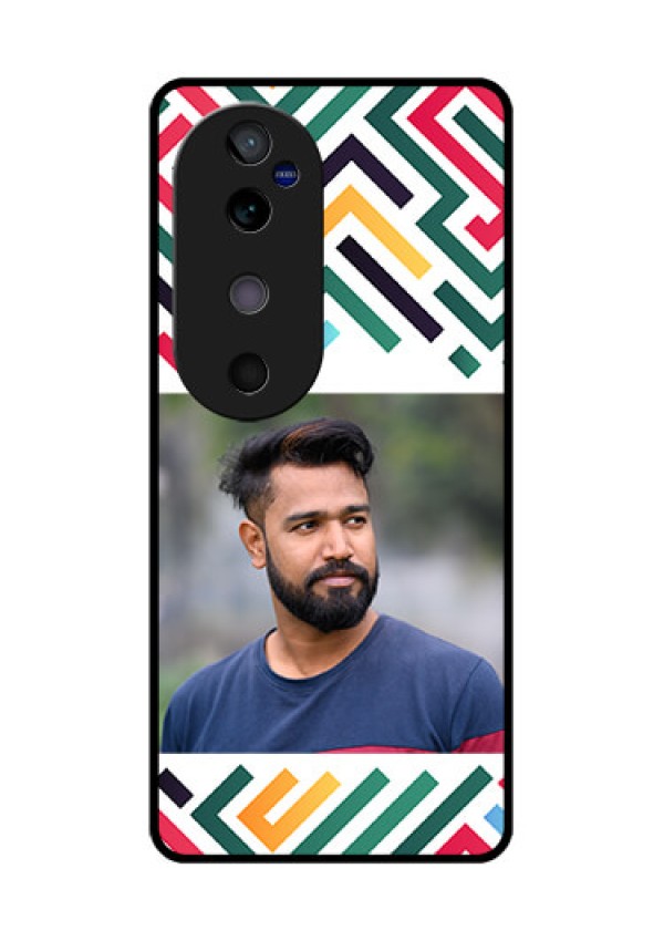 Vivo V40 5G Custom Glass Phone CaseColorful Maze Pattern Design