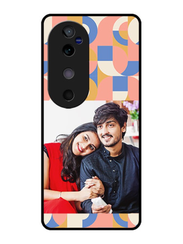 Custom Vivo V40 5G Custom Glass Phone CaseSemi - Circle Maze Pattern Design