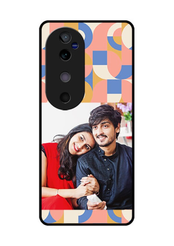 Vivo V40 5G Custom Glass Phone CaseSemi - Circle Maze Pattern Design