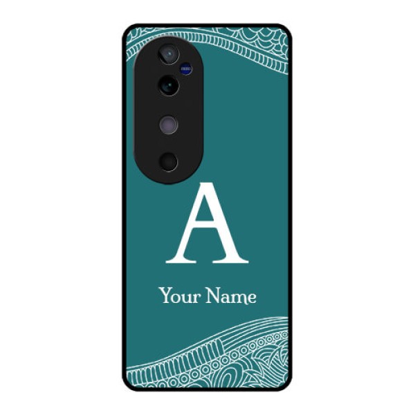 Vivo V40 5G Custom Glass Phone CaseLine Art Pattern With Custom Name Design Vivo V40 5G Custom Glass Phone CaseLine Art Pattern With Custom Name Design