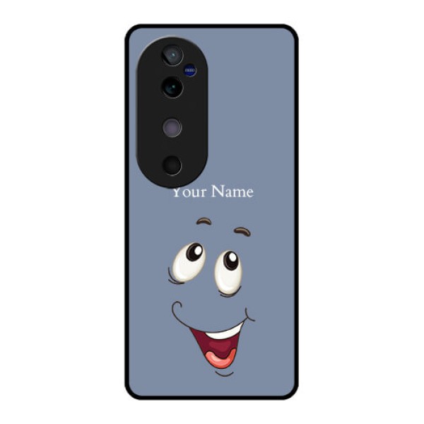 Vivo V40 5G Custom Glass Phone CaseLaughing Cartoon Face Design