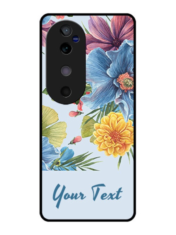 Custom Vivo V40 5G Custom Glass Phone CaseStunning Watercolored Flowers Painting Design