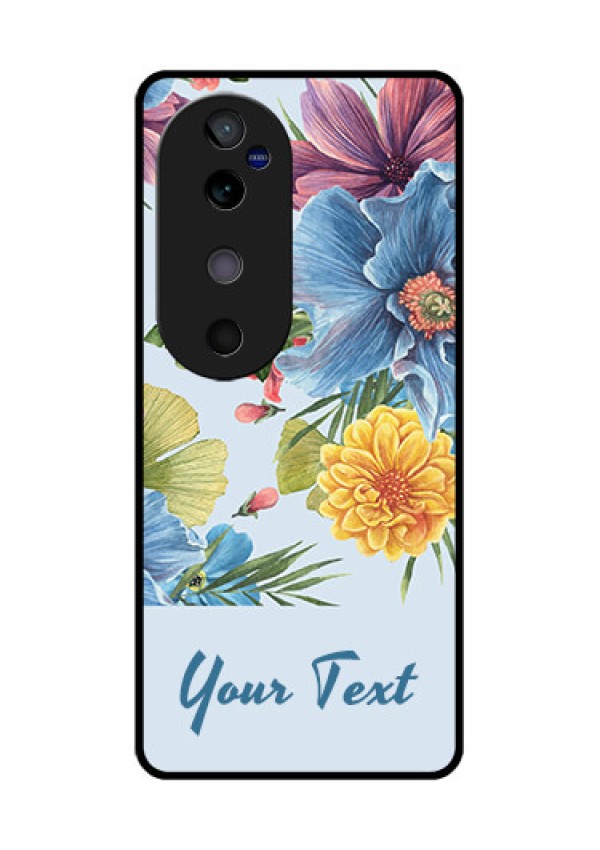 Vivo V40 5G Custom Glass Phone CaseStunning Watercolored Flowers Painting Design
