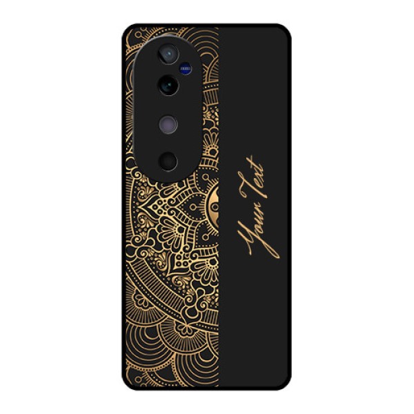 Vivo V40 5G Custom Glass Phone CaseMandala Art With Custom Text Design