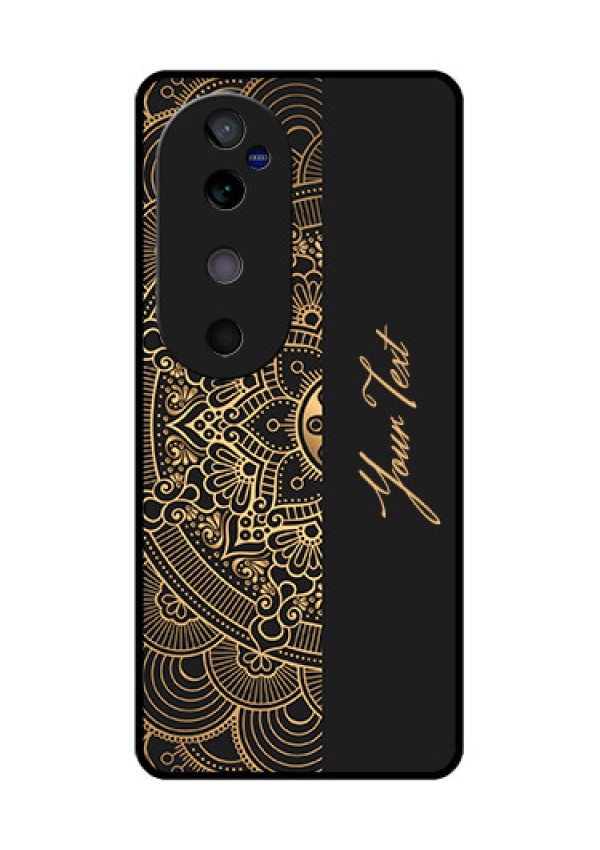 Vivo V40 5G Custom Glass Phone CaseMandala Art With Custom Text Design
