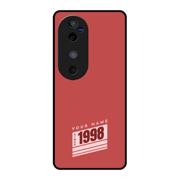 Vivo V40 5G Custom Glass Phone CaseRed Custom Year Of Birth Design