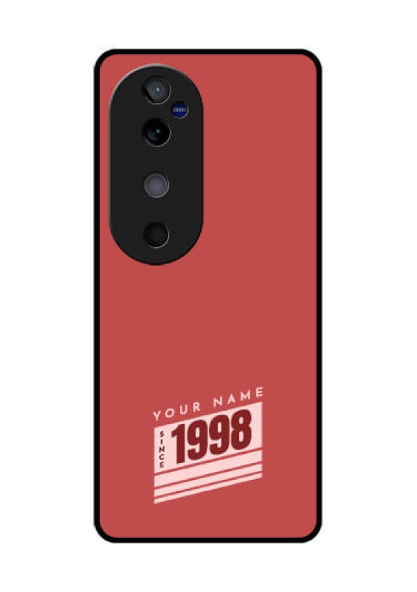 Vivo V40 5G Custom Glass Phone CaseRed Custom Year Of Birth Design