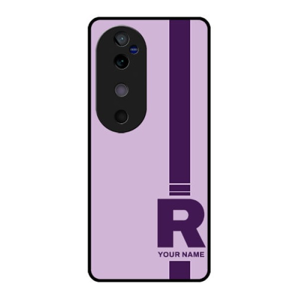 Vivo V40 5G Custom Glass Phone CaseSimple Dual Tone Stripe With Name Design Vivo V40 5G Custom Glass Phone CaseSimple Dual Tone Stripe With Name Design