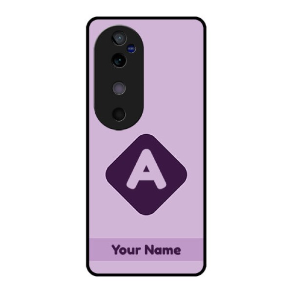Vivo V40 5G Custom Glass Phone CaseCustom Letter In Curved Badge Design Vivo V40 5G Custom Glass Phone CaseCustom Letter In Curved Badge Design