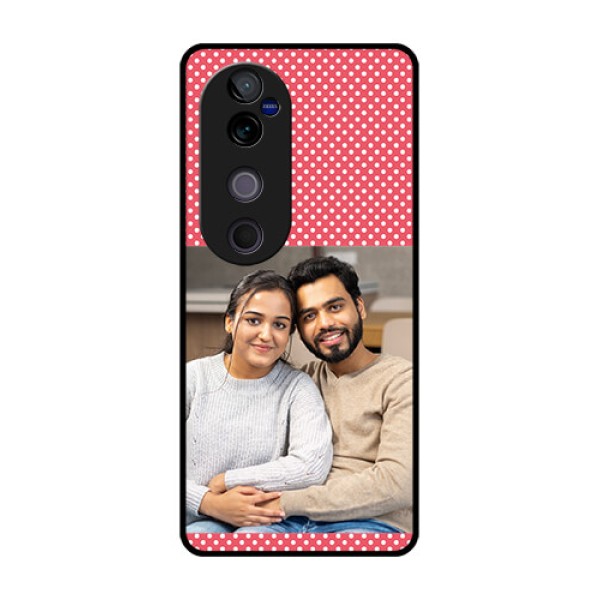 Vivo V40 Pro 5G Custom Glass Phone CaseWhite Dotted Design