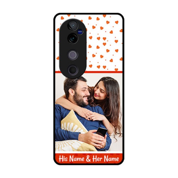 Vivo V40 Pro 5G Custom Glass Phone CaseOrange Love Symbol Design