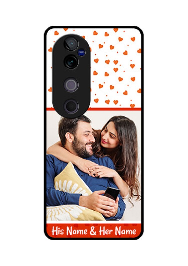 Vivo V40 Pro 5G Custom Glass Phone CaseOrange Love Symbol Design