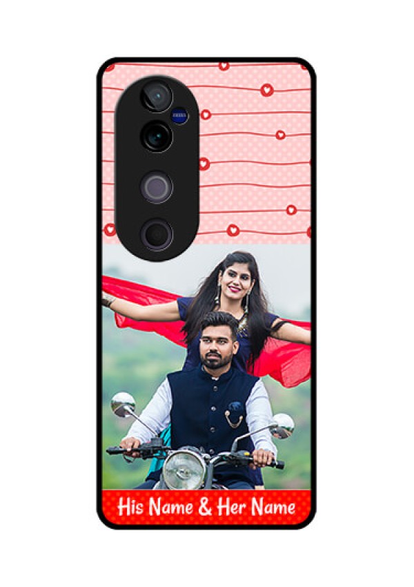 Vivo V40 Pro 5G Custom Glass Phone CaseRed Pattern Case Design