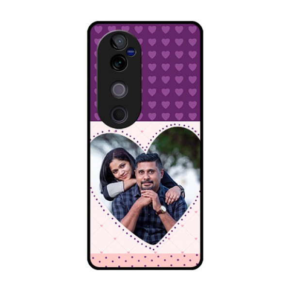 Vivo V40 Pro 5G Custom Glass Phone CaseViolet Love Dots Design