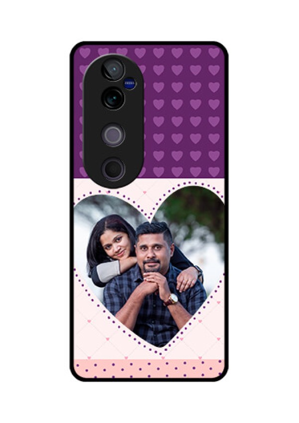 Vivo V40 Pro 5G Custom Glass Phone CaseViolet Love Dots Design