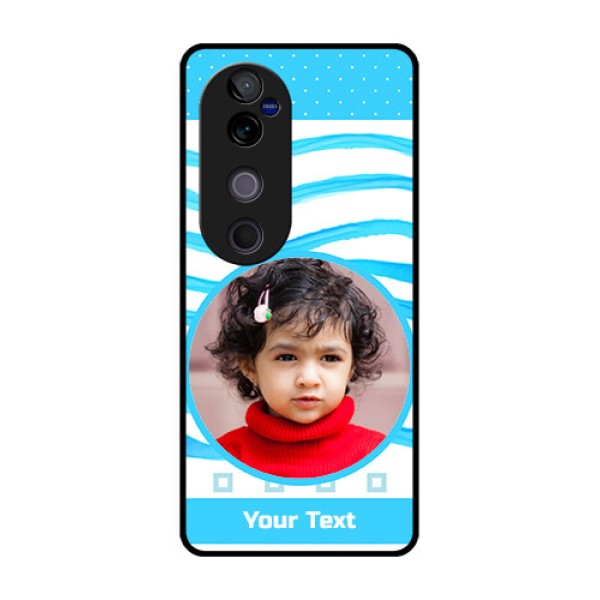 Vivo V40 Pro 5G Custom Glass Phone CaseSimple Blue Case Design