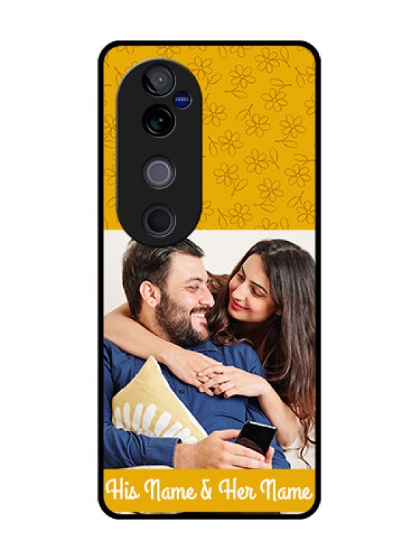 Custom Vivo V40 Pro 5G Custom Glass Phone CaseYellow Floral Design