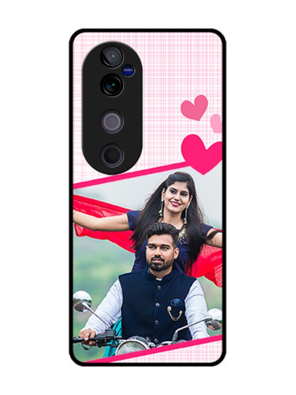 Custom Vivo V40 Pro 5G Custom Glass Phone CaseLove Shape Heart Design