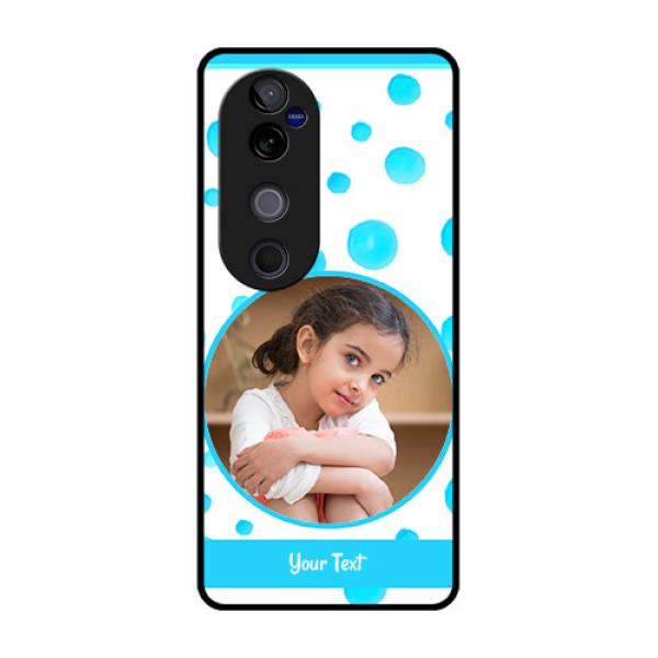 Vivo V40 Pro 5G Custom Glass Phone CaseBlue Bubbles Pattern Design