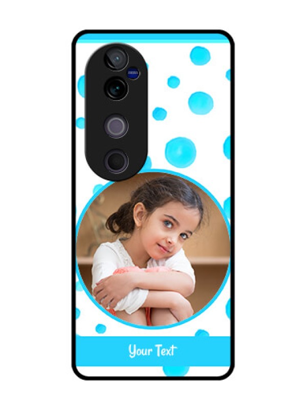 Custom Vivo V40 Pro 5G Custom Glass Phone CaseBlue Bubbles Pattern Design