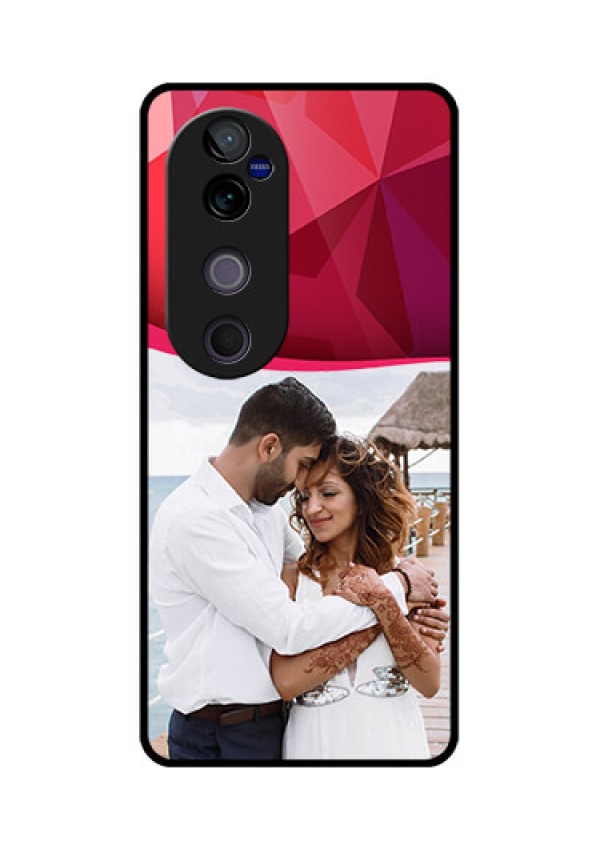 Vivo V40 Pro 5G Custom Glass Phone CaseRed Abstract Design