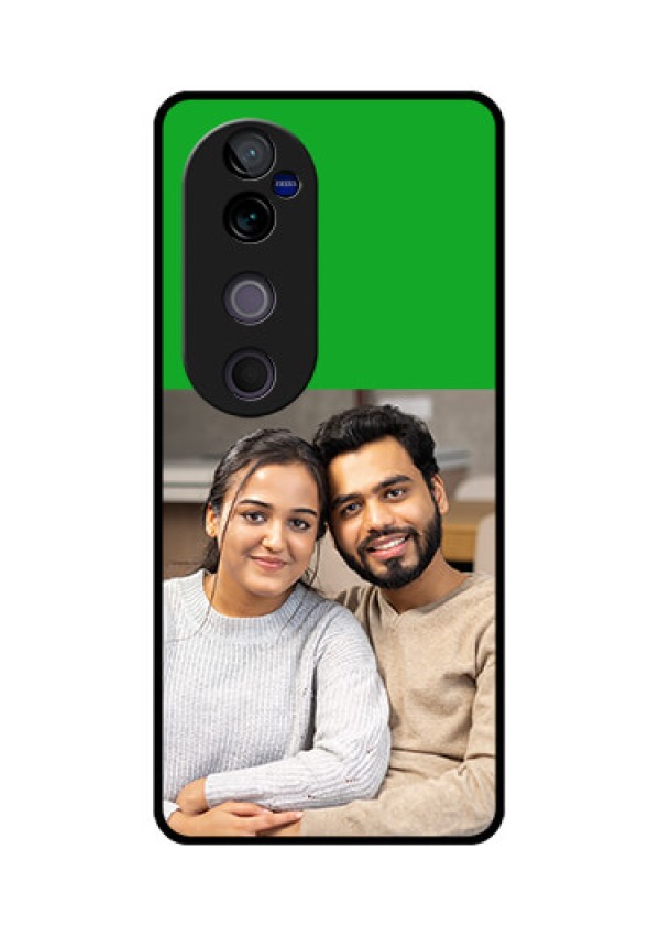 Vivo V40 Pro 5G Custom Glass Phone CaseGreen Pattern Design
