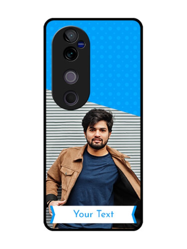 Custom Vivo V40 Pro 5G Custom Glass Phone CaseSimple Blue Color Design