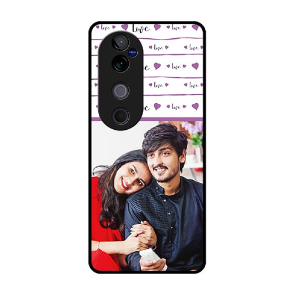 Vivo V40 Pro 5G Custom Glass Phone CaseCouples Heart Design