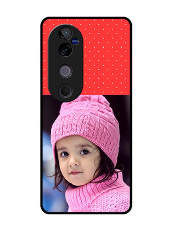 Custom Vivo V40 Pro 5G Custom Glass Phone CaseRed Pattern Design