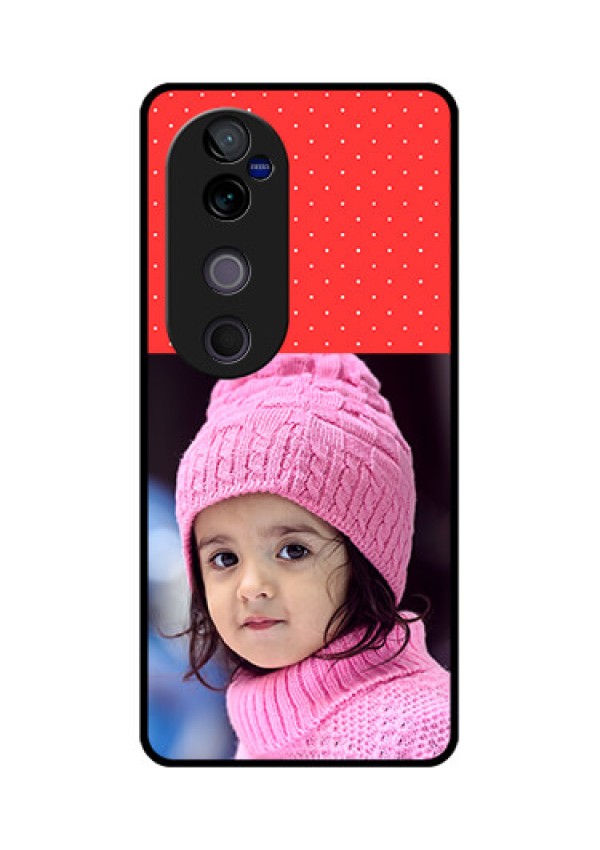 Vivo V40 Pro 5G Custom Glass Phone CaseRed Pattern Design