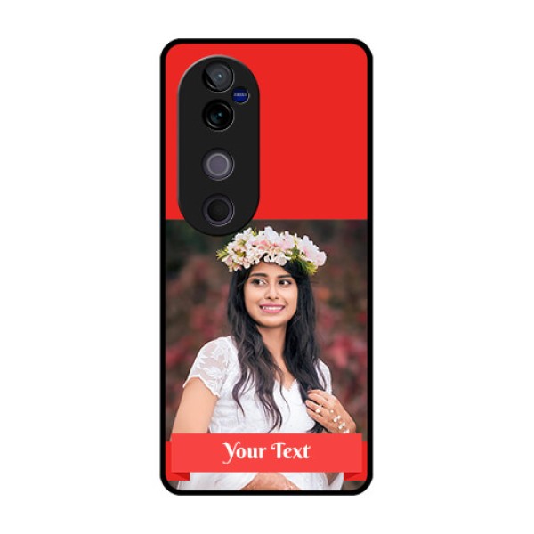 Vivo V40 Pro 5G Custom Glass Phone CaseSimple Red Color Design