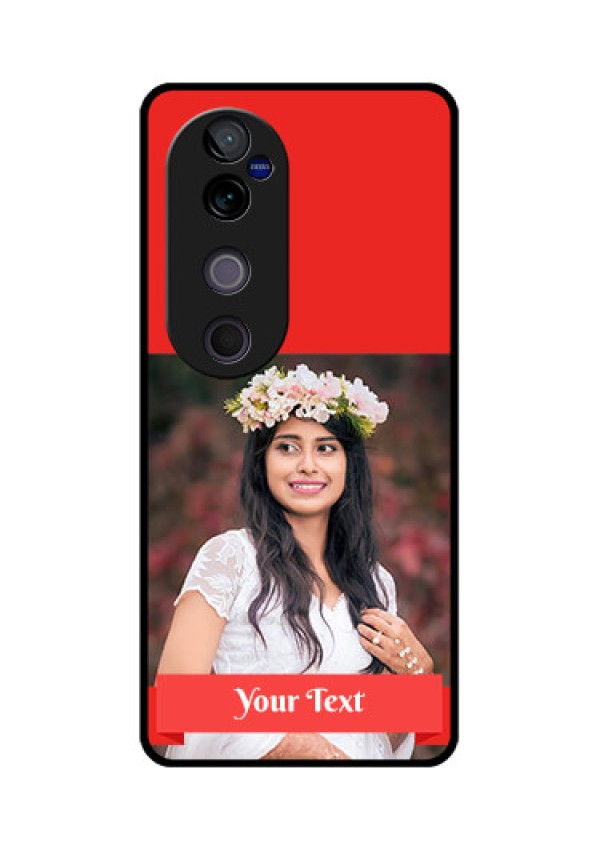 Vivo V40 Pro 5G Custom Glass Phone CaseSimple Red Color Design