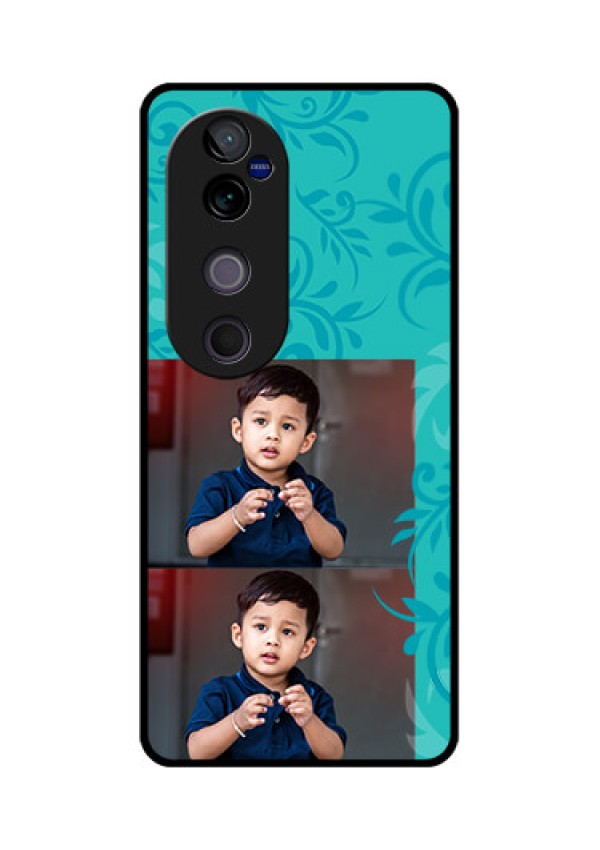 Vivo V40 Pro 5G Custom Glass Phone CaseWith Photo And Green Floral Design