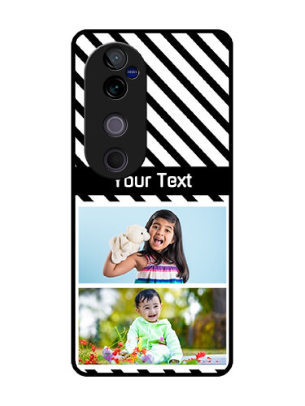 Custom Vivo V40 Pro 5G Custom Glass Phone CaseBlack And White Stripes Design