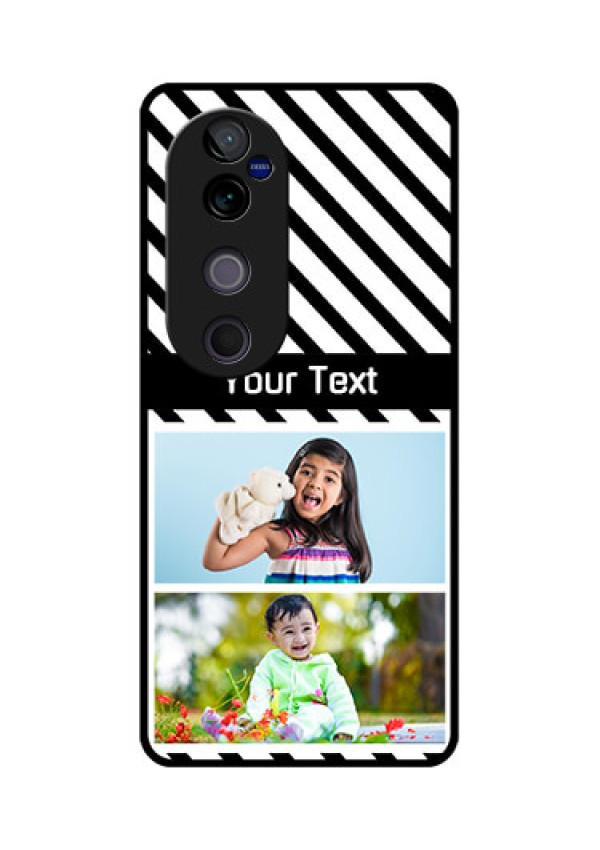 Vivo V40 Pro 5G Custom Glass Phone CaseBlack And White Stripes Design