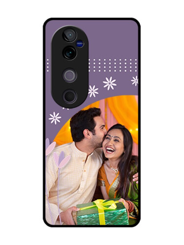 Custom Vivo V40 Pro 5G Custom Glass Phone CaseLavender Flowers Design