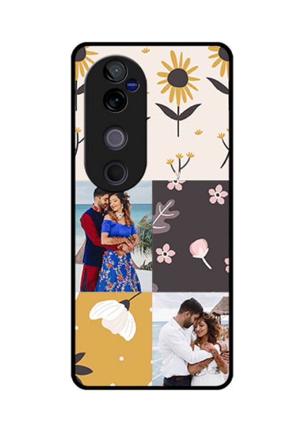 Vivo V40 Pro 5G Custom Glass Phone Case3 Images With Floral Design