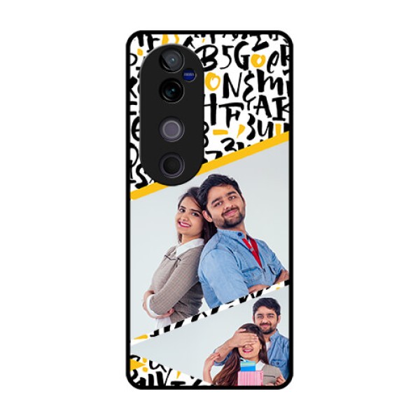 Vivo V40 Pro 5G Custom Glass Phone CaseLetters Pattern Design